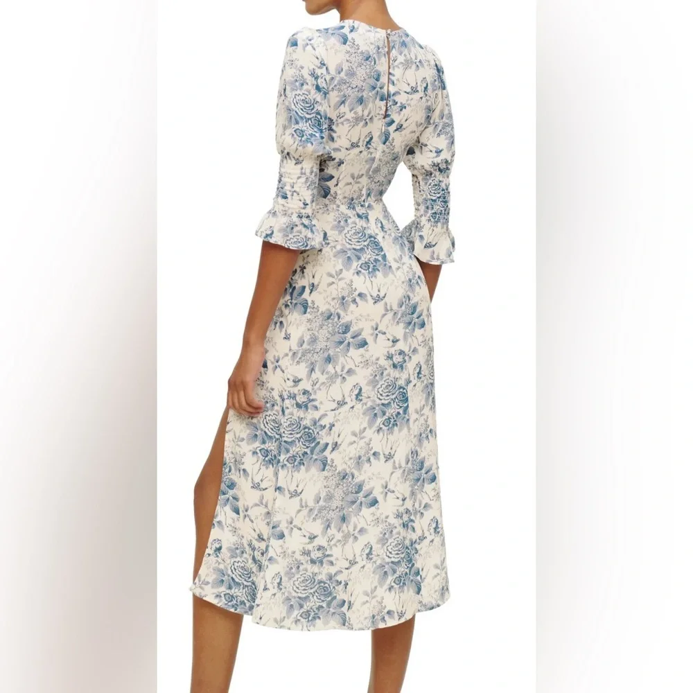 Reformation Carolena Dress Pompadour Size 8 - Picture 2 of 10